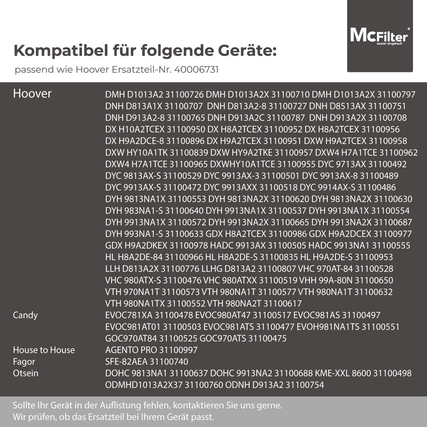 McFilter Ersatzfilter (5 Stück) Schwammfilter geeignet für Candy Hoover Filter 40006731, Zubehör für Trockner, Filterschwamm für Wärmepumpentrockner, I 275 x 12 – Bild 5 von 5