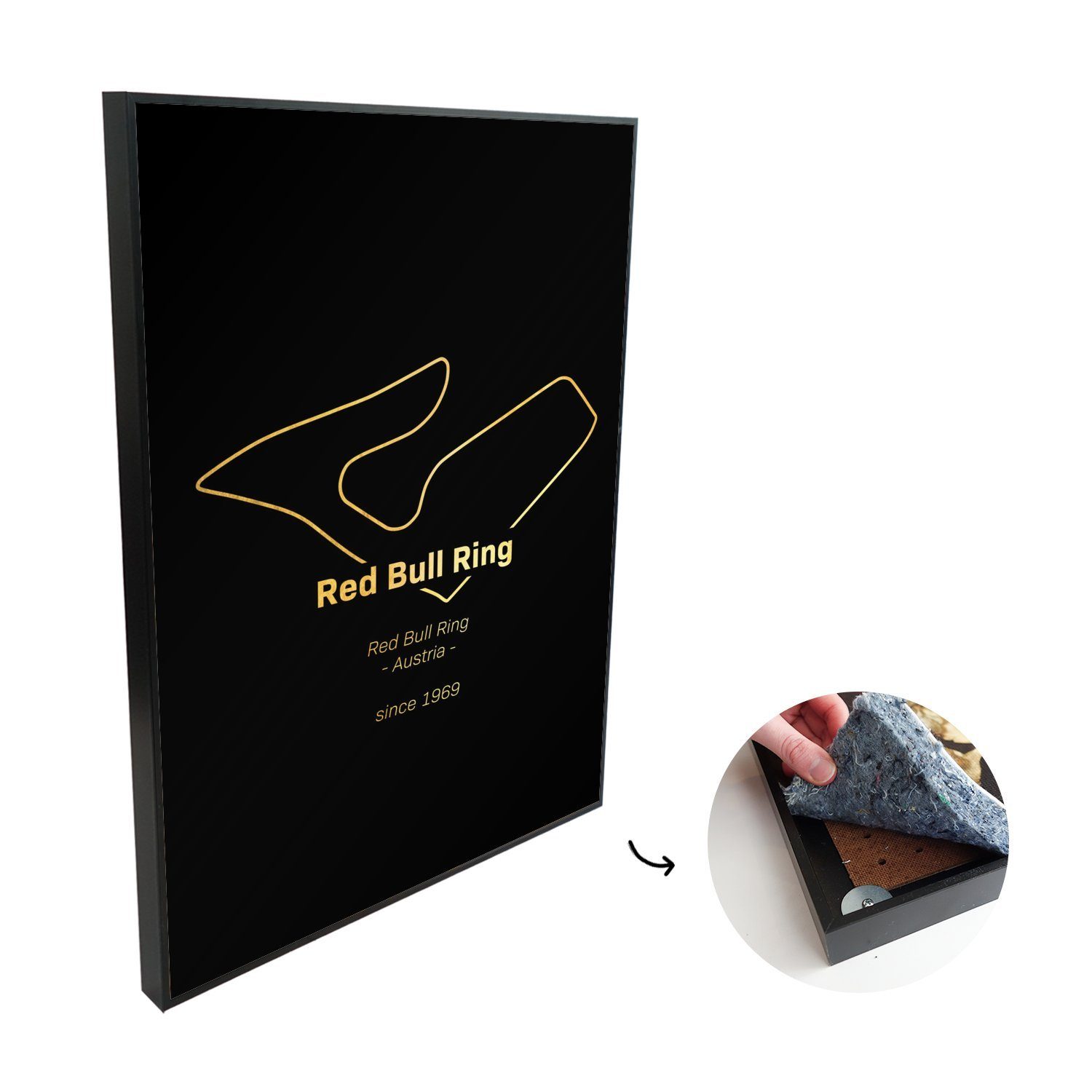 MuchoWow Akustikplatte Red Bull Ring - Formel-1-Rennstrecke, (1-St),  Malerei gegen Akustik, Akustikplatten, Gemälde, Bilder, Modern, Deko