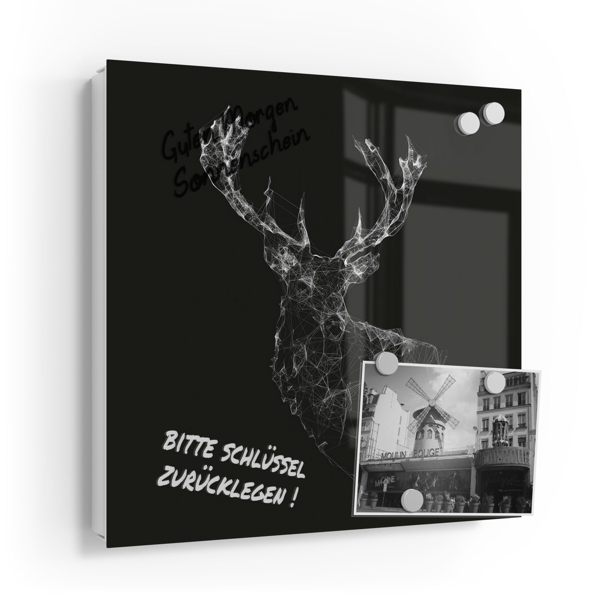 DEQORI Schlüsselkasten 'Digitalisierter Hirsch', Glas Schlüsselbox günstig online kaufen