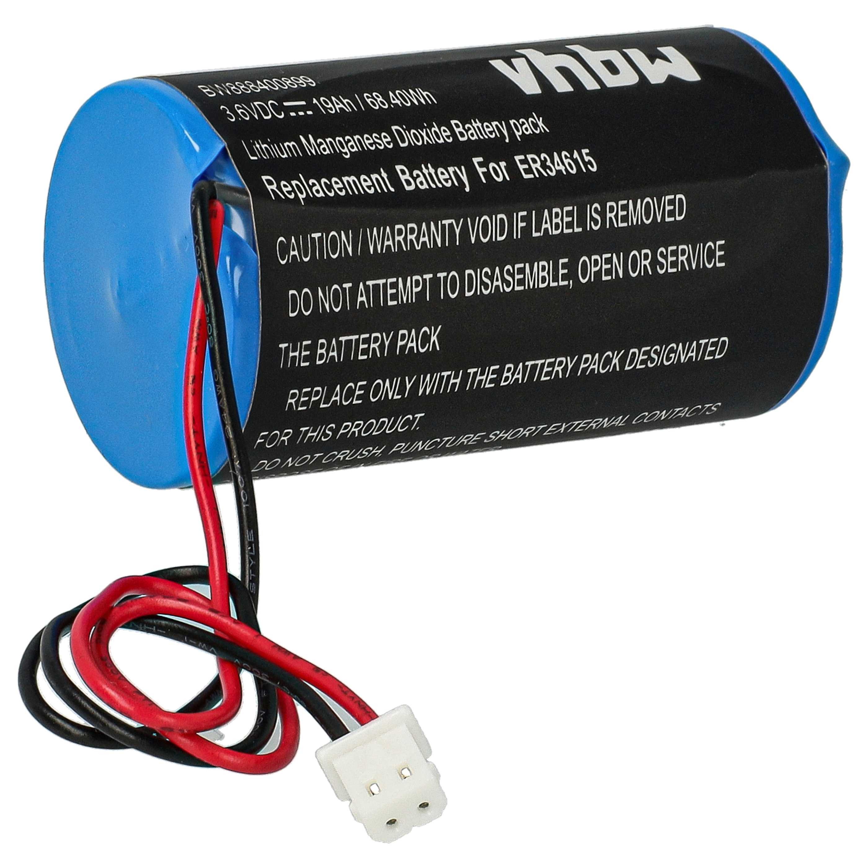 vhbw Batterie passend für Visonic MCS-730, MCS-730 AC, MCS-710, MCS-720 Akku Batterie Li-Ion 19000 mAh (3,6 V, 1 St), Leistungsfähige Ersatz-Batterie für Alarm Control, Home Security