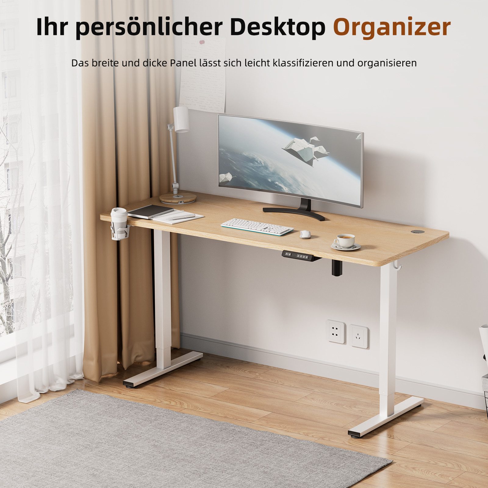 HOMAVO Schreibtisch Elektrisch höhenverstellbarer Schreibtisch Memory-Funkt günstig online kaufen