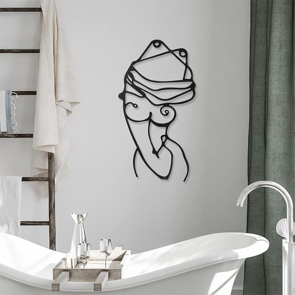 NUODWELL Wanddekoobjekt 3 Pcs Metall Wand Dekor Minimalistischen Abstrakte Frau Wand Kunst