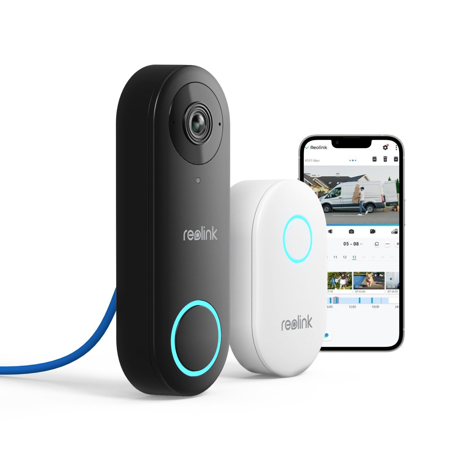 Reolink Smart Home Türklingel Video Doorbell Kamera PoE-Version 5MP (Außenbereich, Innenbereich, Gegensprechfunktion,180° Ultraweitwinkel,Personenerkennung,IP65)