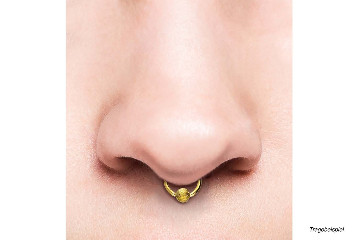 PIERCINGLINE Nasenpiercing Chirurgenstahl Klemmkugelring DIAMANTOPTIK (Klemm-Ringe, 1-tlg)