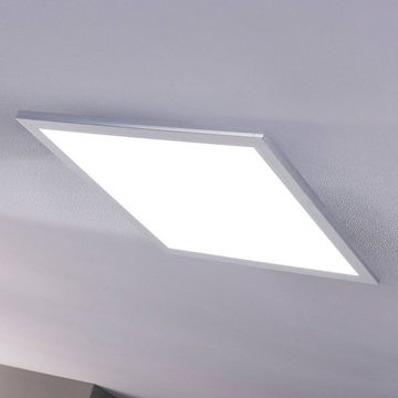 Lindby LED Deckenleuchte Livel, dimmbar, LED-Leuchtmittel fest verbaut, Farbwechsel warmweiß / tageslicht, Modern, PMMA, Aluminium, weiß, silber, 1 flammig, inkl.
