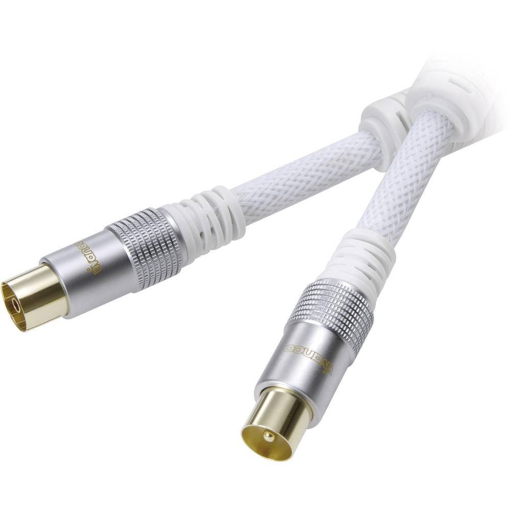Vivanco Antennenkabel mit Ferritkern Antennenstecker 75 Ω SAT-Kabel, (1.50 cm), vergoldete Steckkontakte, mit Ferritkern