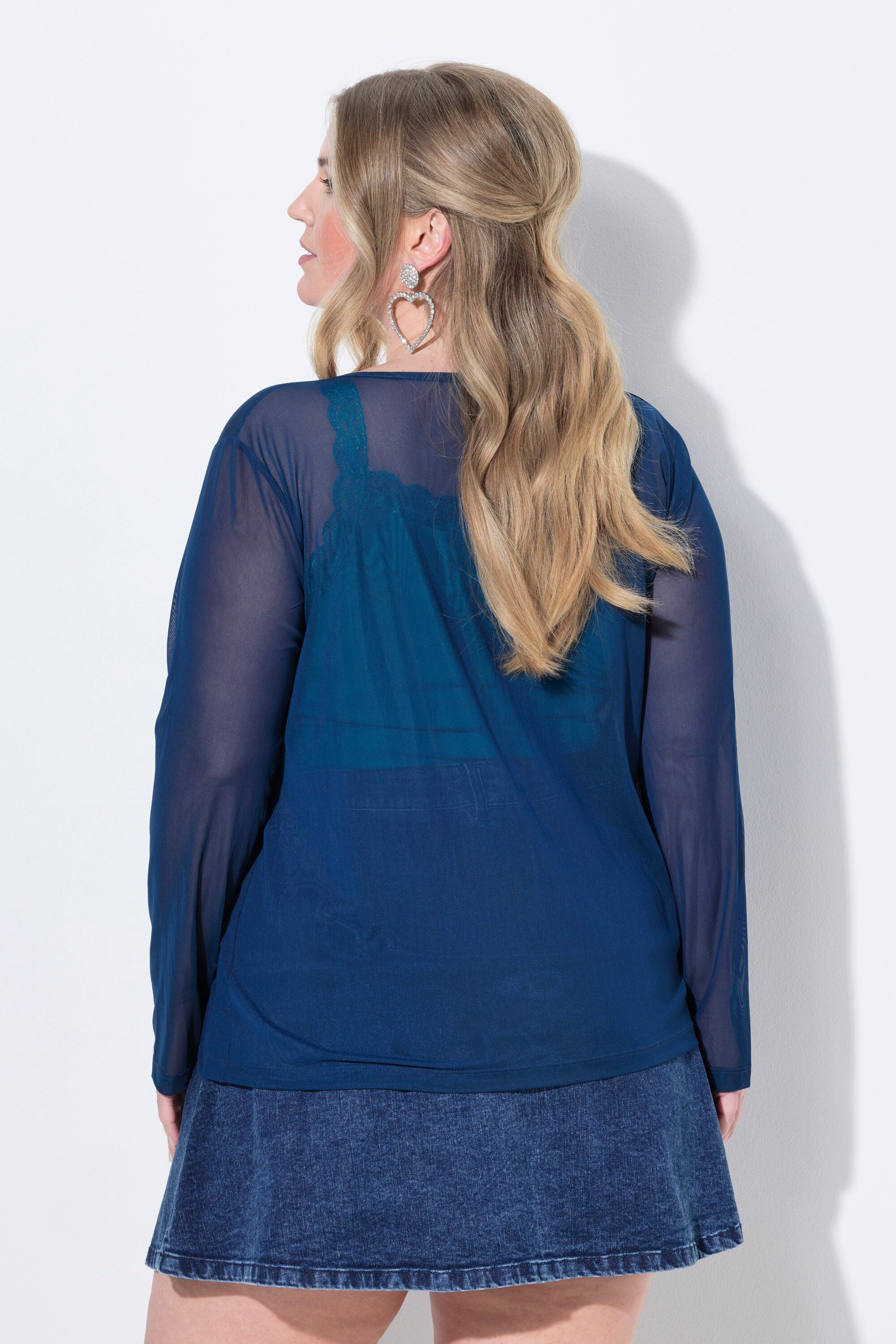 MIAMODA Sommerjacke Mesh-Jacke A-Linie Bindeband