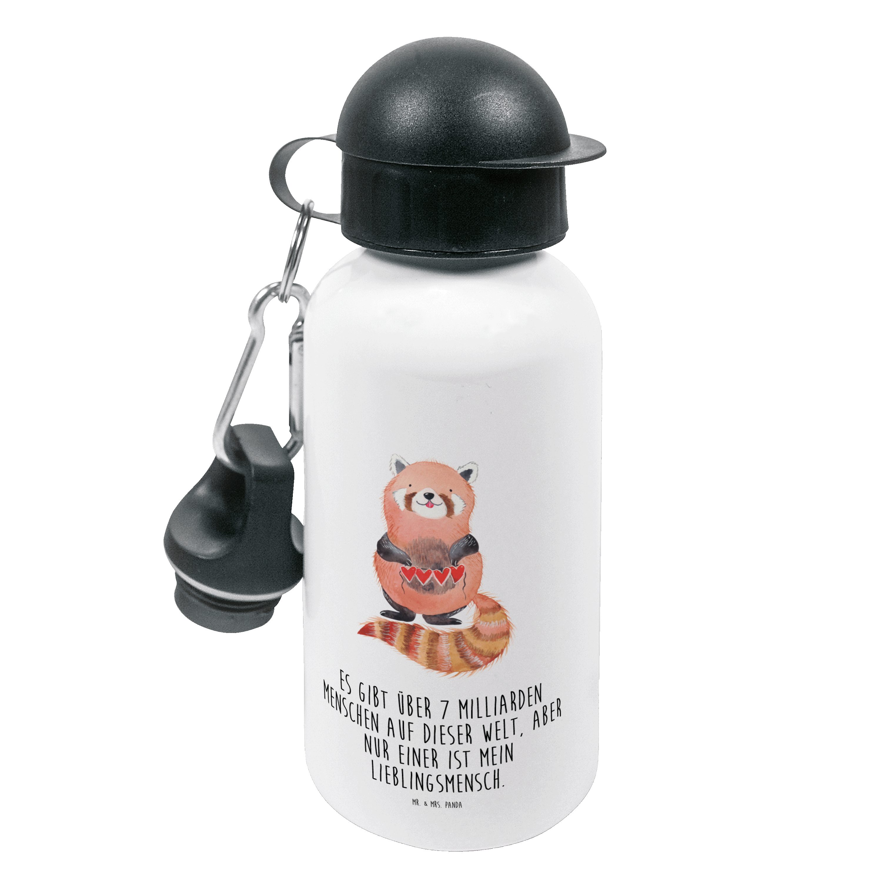 Mr. & Mrs. Panda Trinkflasche Roter Panda - Weiß - Geschenk, Kinder Trinkflasche, lustige Sprüche