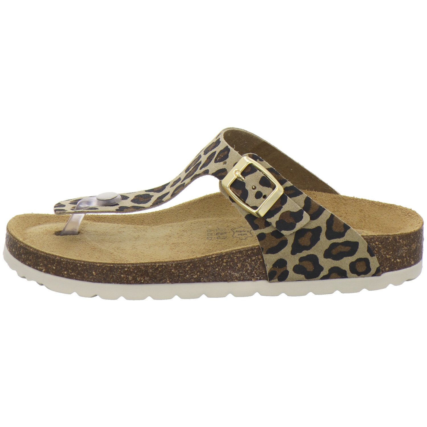 AFS-Schuhe 210798 Zehentrenner Pantolette für Damen mit Fußbett, bequeme Sandalen aus Leder
