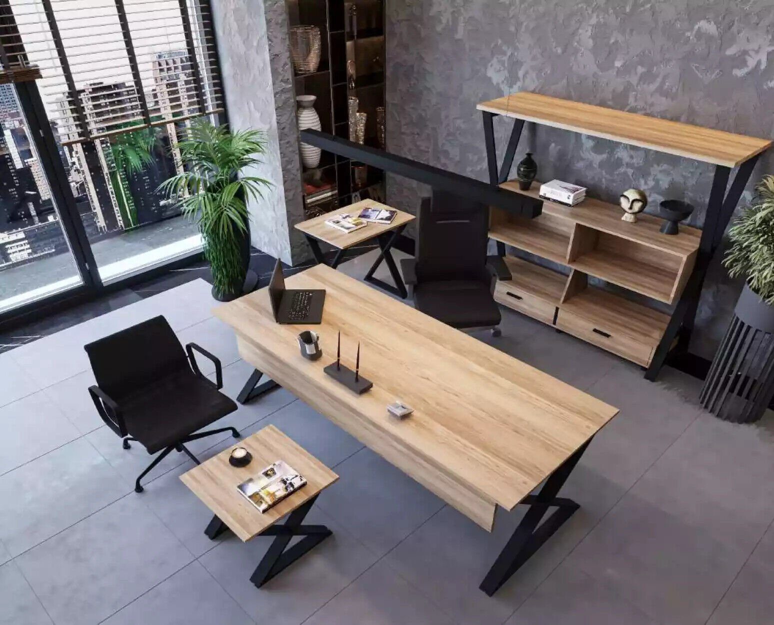 1x Designer Europa JVmoebel Büromöbel in (1-St., Schreibtisch Schreibtisch), Made Moderner nur Arbeitstische Hellbrauner Holztisch