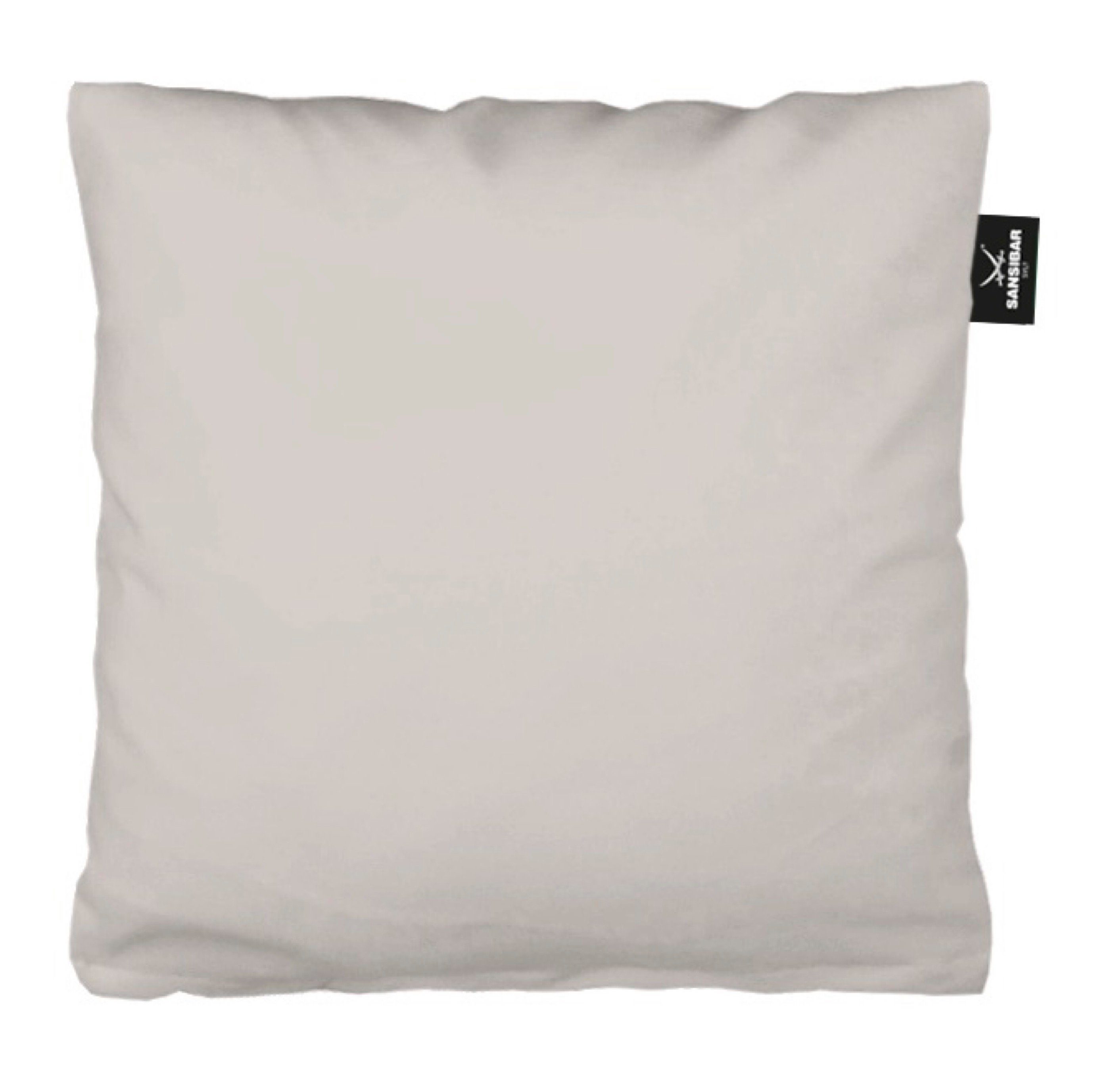 Sansibar Sylt Kissenbezug Uni Jersey Kissenhülle, 80x80 cm, mit edlem Sansibar Fähnchen am Steg, (1 Stück), perfekter, faltenfreier Sitz, Antipilling Ausrüstung