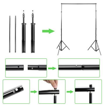 Clanmacy Hintergrundtuch 3x2m Fotostudio Hintergrundsystem Stativ 3x Hintergrund Set Mit Tasche