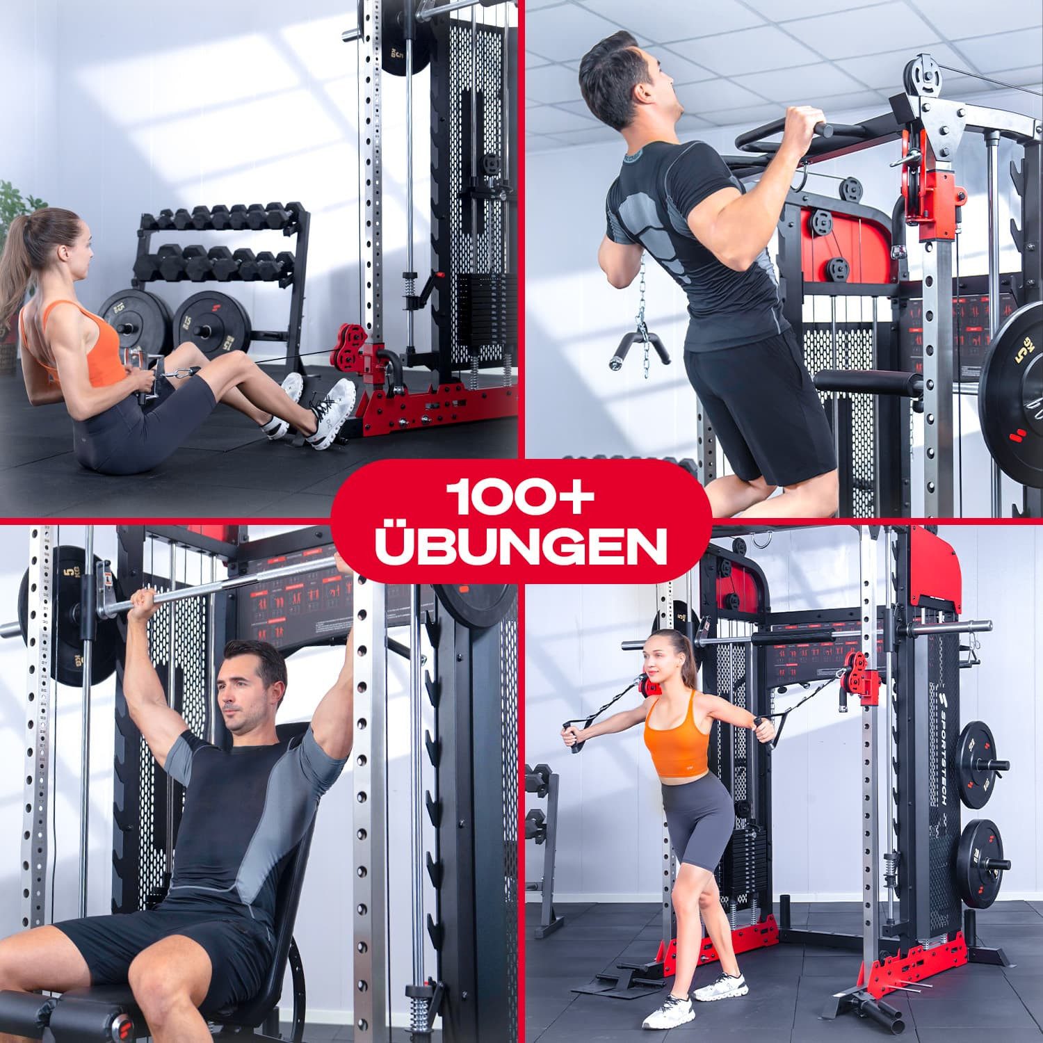 Sportstech Kraftstation SXM200, 100+ Übungsvariationen, zwei Gewichtsstacks à 70kg, Ganzkörpertraining