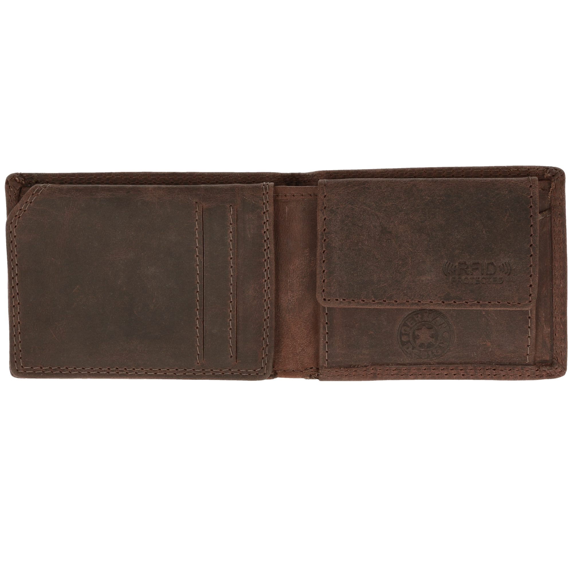 Wild Things Only !!! Mini Geldbörse Kleines Portemonnaie Geldbeutel Damen Herren (Mini Geldbeutel, braun, Mini Brieftasche aus echtem Leder), mit RFID Schutz