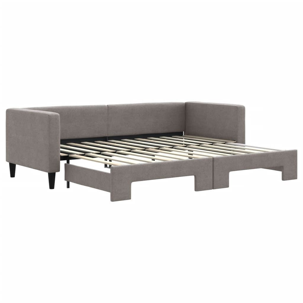 vidaXL Daybed, Tagesbett Ausziehbar Taupe 80x200 cm Stoff