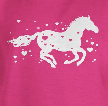 Shirtracer T-Shirt Pferd mit Herzen - Pferde Horse Reiter Reiterin Pferdeliebhaber Gesche Pferd