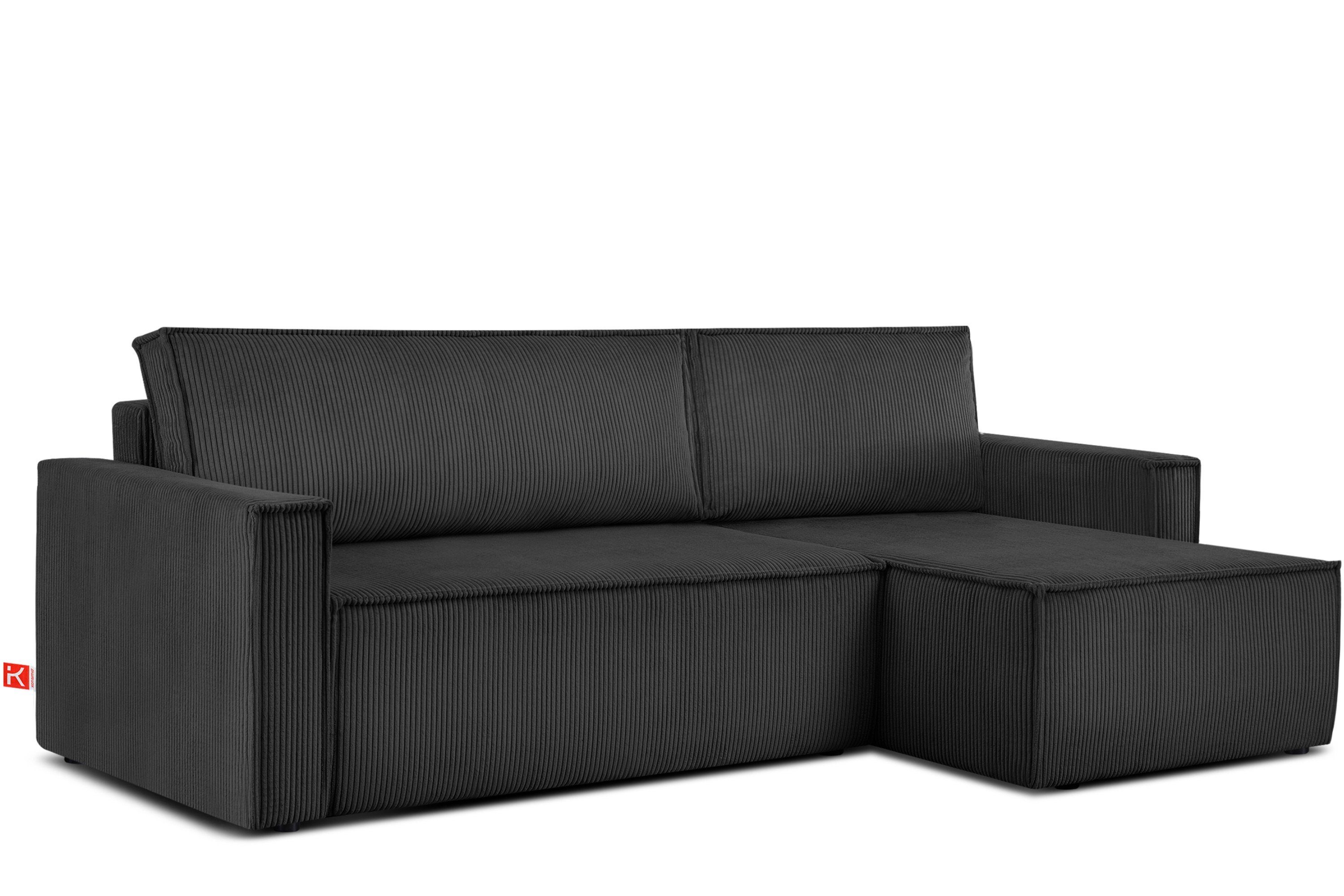 der mit Ecksofa dunkelgrau in Friendly in oder EU, Konsimo Universal-Ecksofa rechts, NAPI Schlaffunktion, Cord-Stoff Pet hergestellt links