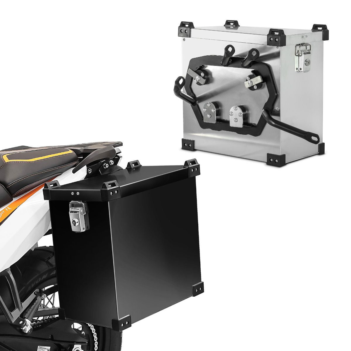 Bagtecs Koffer Set Alu Seitenkoffer # Namib 35Ltr und Seitenkoffer-Montagesatz / Adap