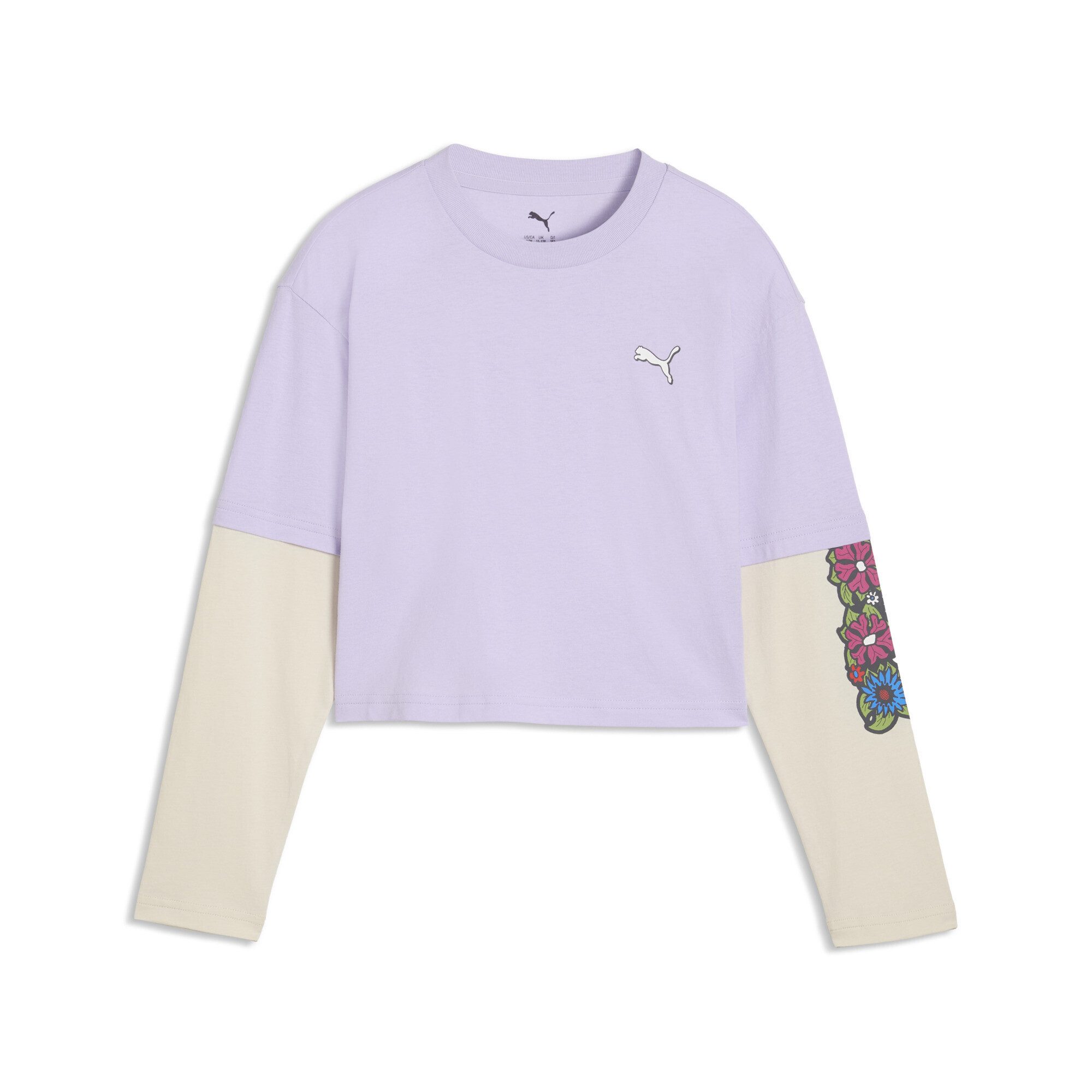 PUMA T-Shirt MID 90s Relaxed Layered Cropped Langarmshirt Mädchen