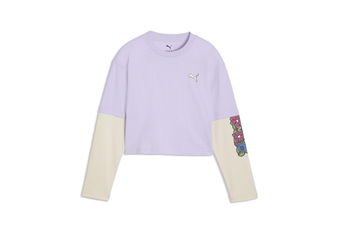 PUMA T-Shirt MID 90s Relaxed Layered Cropped Langarmshirt Mädchen