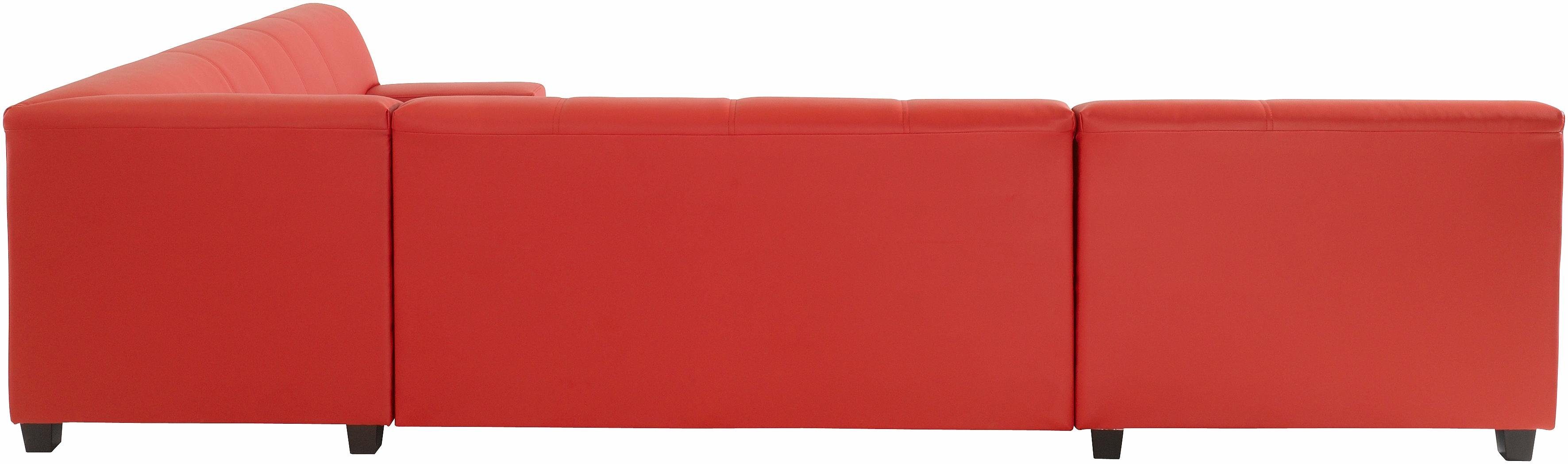 DOMO collection Wohnlandschaft Norma Top, elegant und modern, flache Armlehnen, komfortabel, U-Form, wahlweise mit Bettfunktion, mit viel Platz