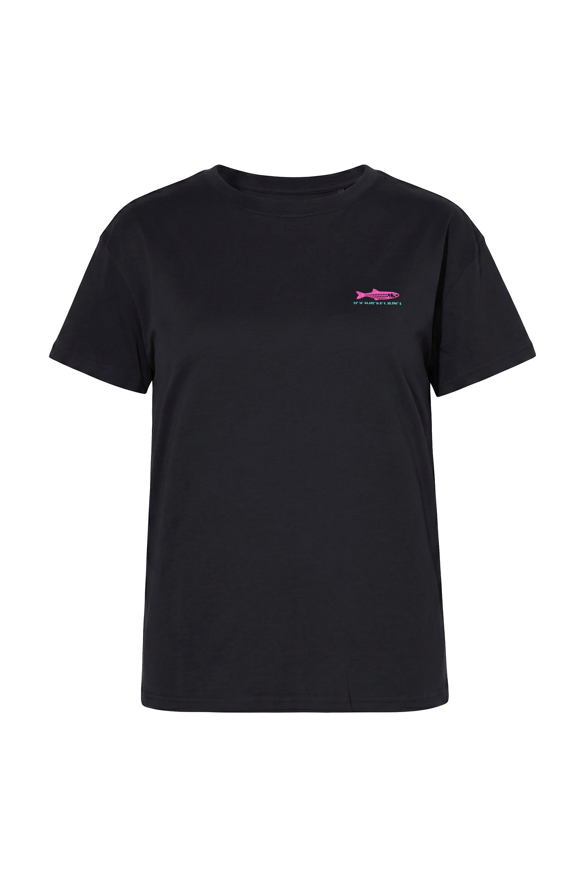Angel of Style T-Shirt T-Shirt Boxy Fit Sardinen-Motiv auf dem Rücken