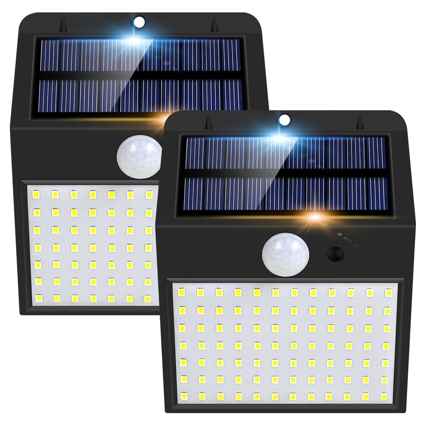 MUPOO LED Außen-Wandleuchte 128/170LED Solarleuchte 300°Weitwinkel Solar Wa günstig online kaufen