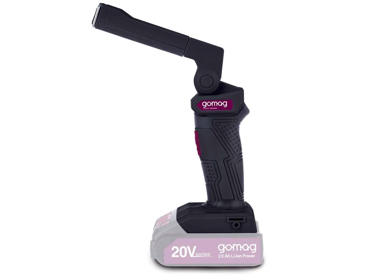 Gomag Arbeitsleuchte GO-AL20, 6 Stunden Leuchtdauer, um 270° drehbarer sowie um 180° schwenkbarer und in 6 Stufen einstellbarer Leuchtenkopf, LED, Kaltweiß / Tageslichtweiß, 300 Lumen Lichtstrom