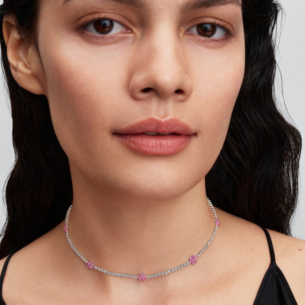 Pandora Silberkette 394561C01-40, Blumen, Zirkonia, Rosa günstig online kaufen