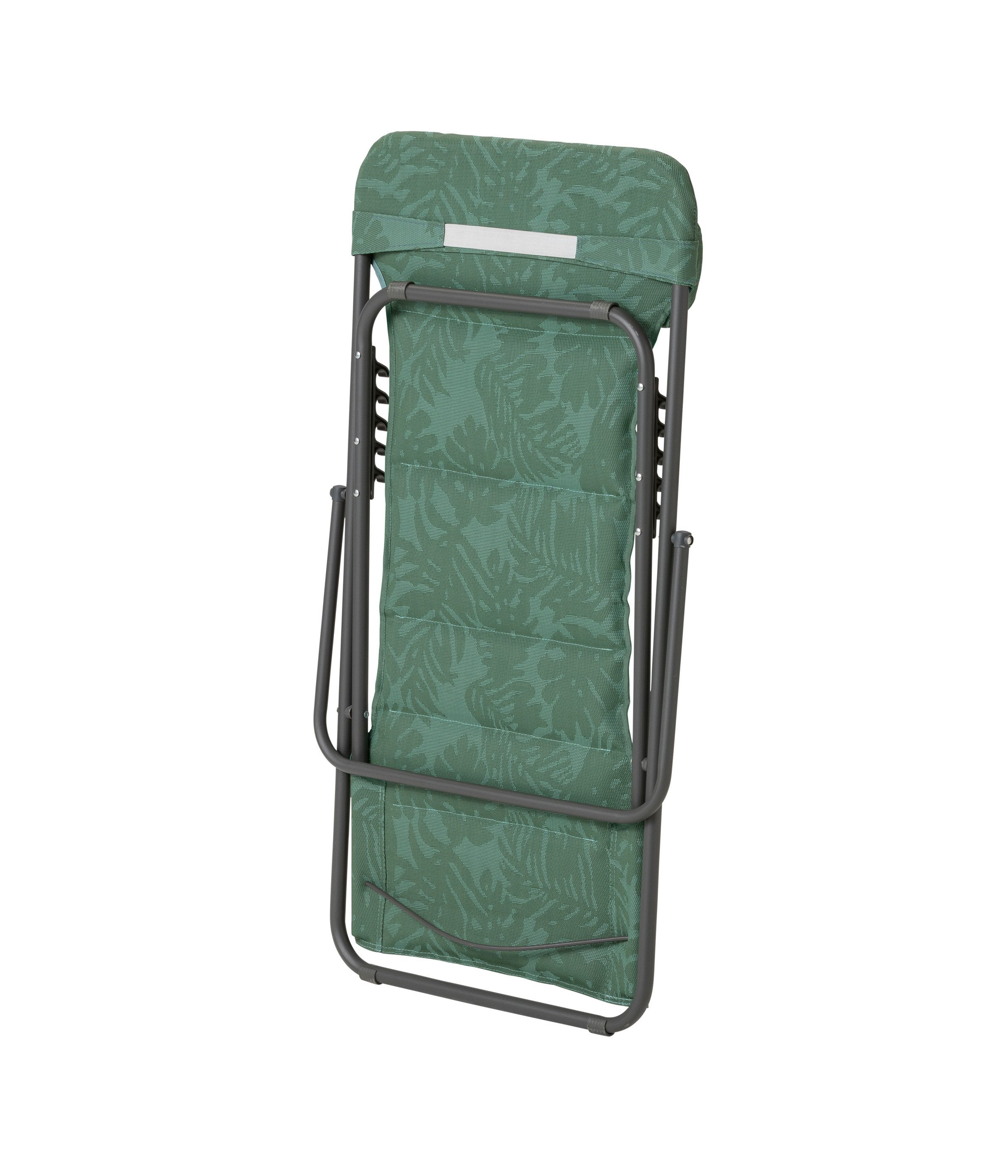 Dehner Gartenliege Campingstuhl Ibiza, 87 x 62 x 76 cm, klappbar, inkl. Kopfpolster, aus Stahl/Textilene/Polyester
