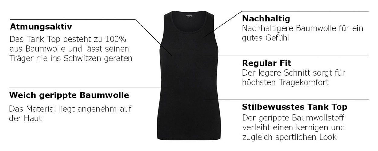 Camano Unterhemd comfort (2er Pack) mit tiefem Rundhals