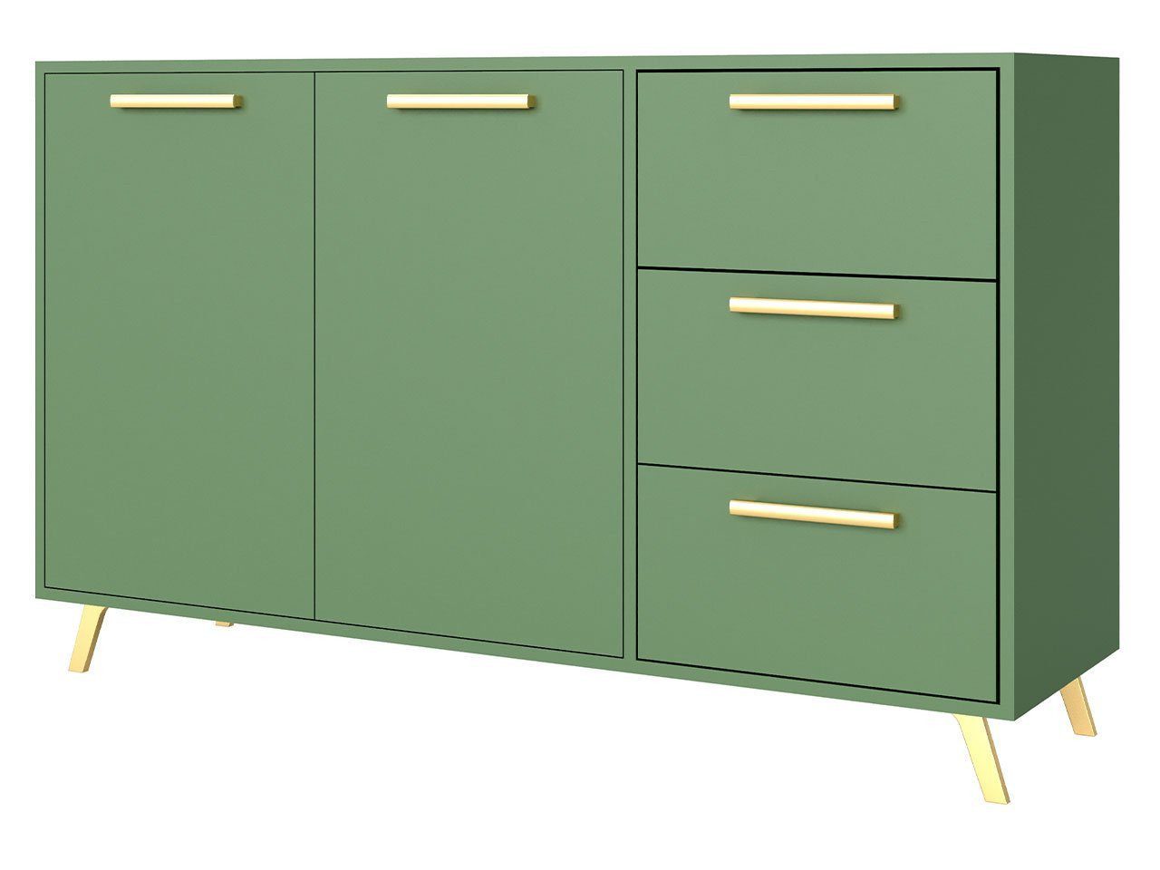 Compleo Kommode ALEX II mit 3 Schubladen und 2 Türen, Glamour design, praktische Kommode