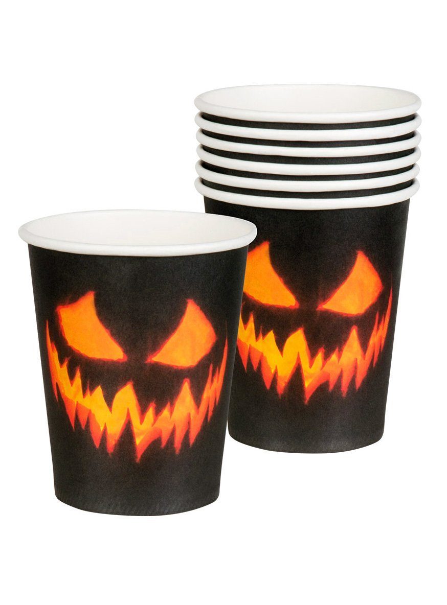 Boland Einweggeschirr-Set 10 Halloween Pappbecher, Pappe, Auf den Kürbis gekommen: Deko für Halloweenpartys! | Einweggeschirr-Sets