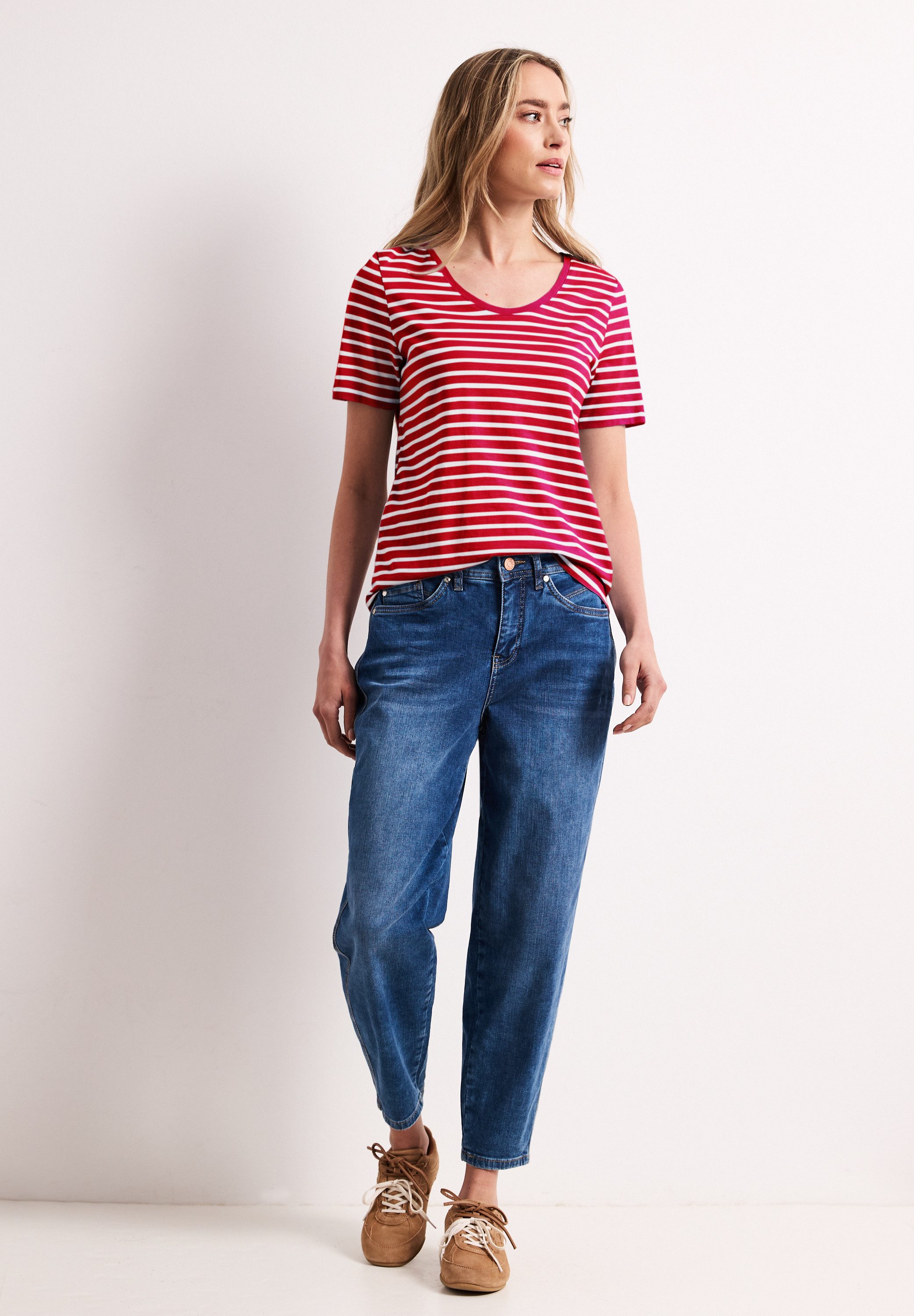 STREET ONE T-Shirt mit abgerundetem V-Ausschnitt – Bild 3 von 5