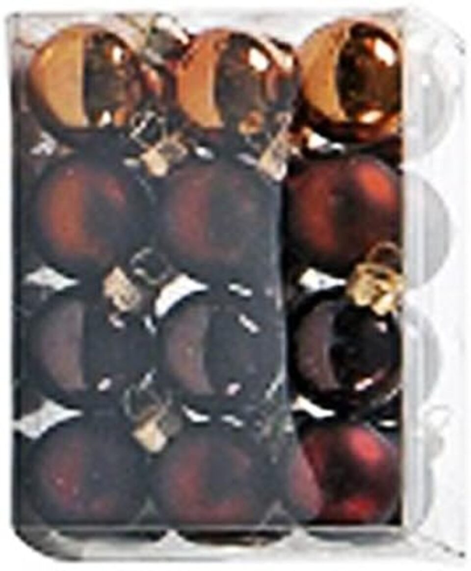 EK Germany Weihnachtsbaumkugel Glas-Kugel braun ø2,5cm 24st. (1 St)