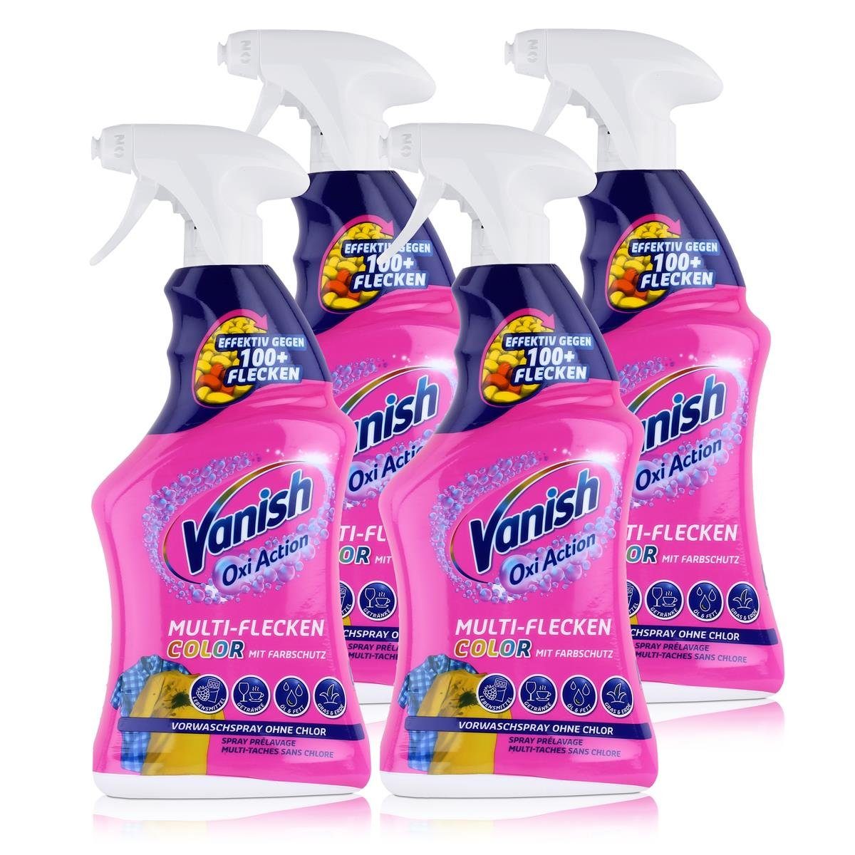 VANISH Vanish Oxi Action Multi-Flecken Color 750ml mit Farbschutz (4er Pack) Spezialwaschmittel