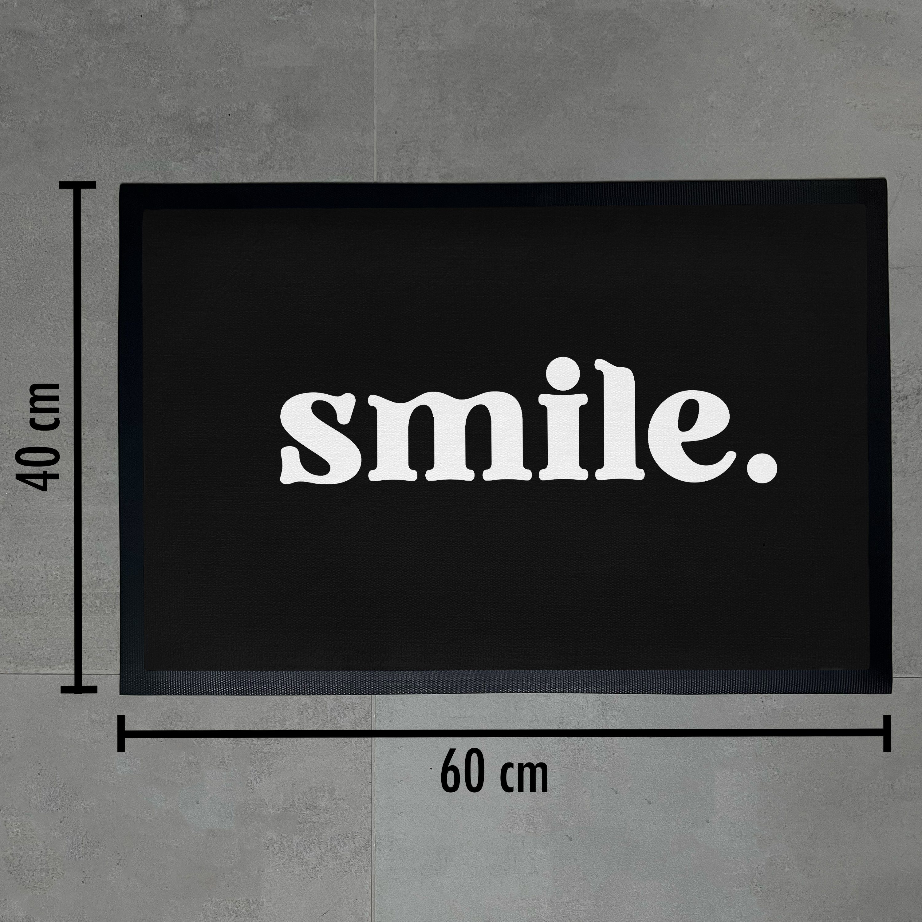 cm, Trendation 60x40 Fußmatte Außen und Innenbereich Smile Fußmatte