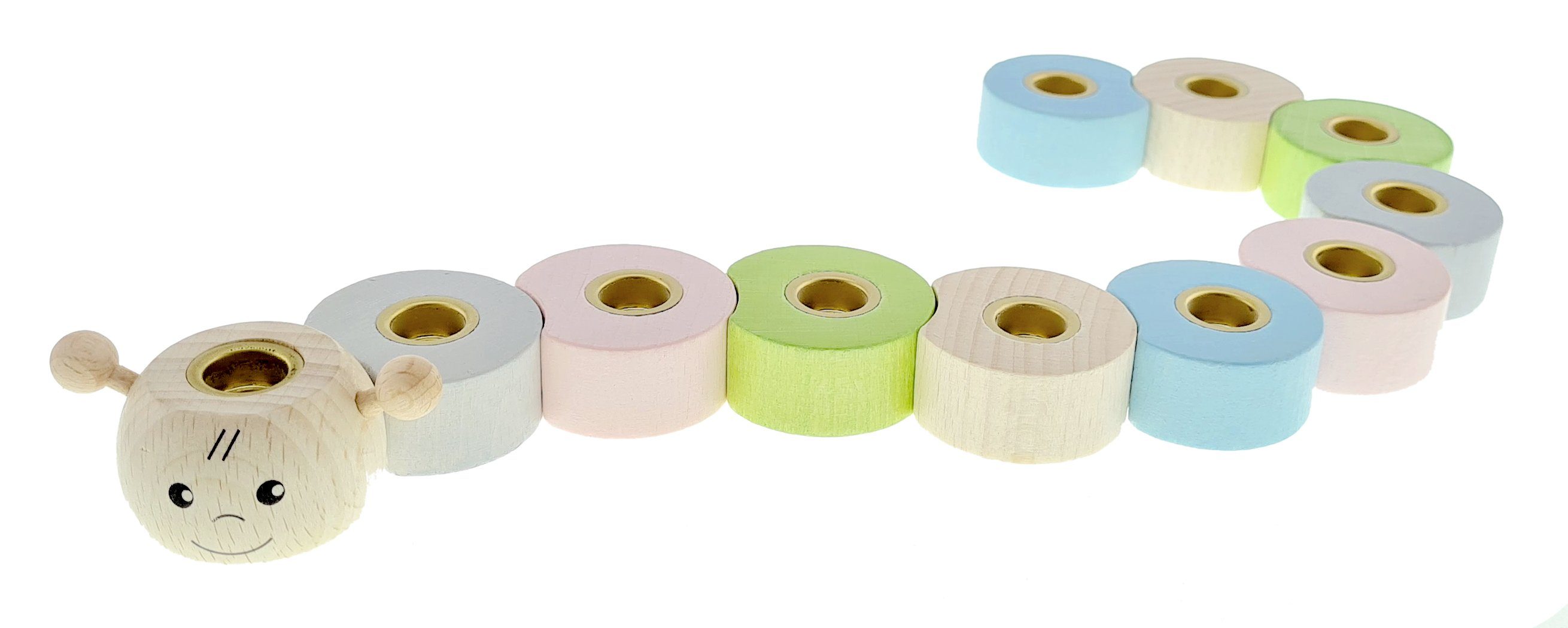 HESS SPIELZEUG Lernspielzeug Holzspielzeug Geburtstagsraupe BxHxT 39x3,5x6cm NEU