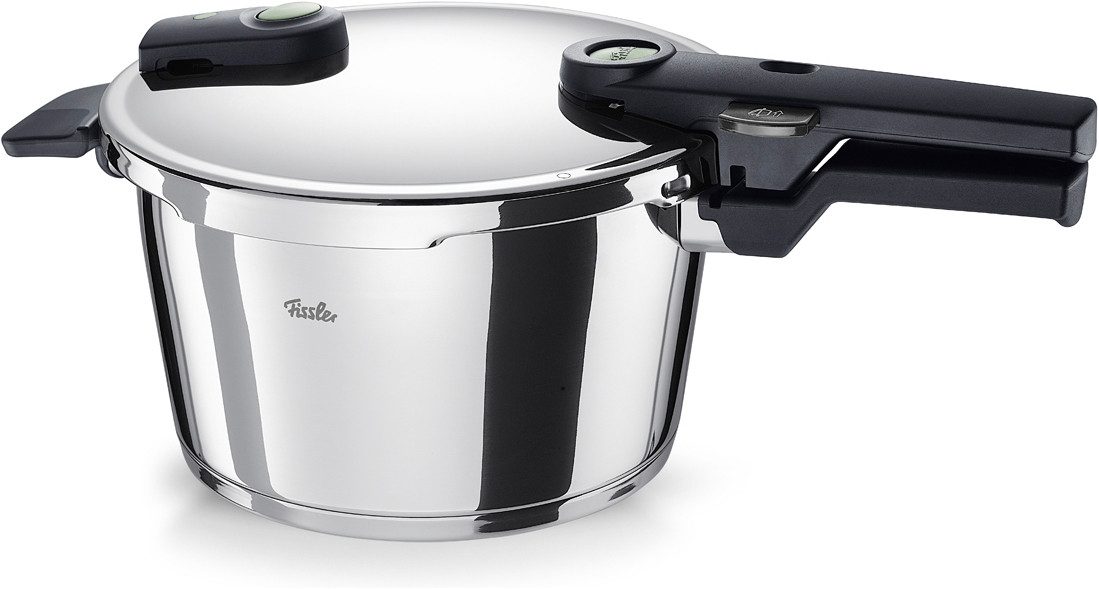 Fissler Schnellkochtopf Vitaquick®Elemental Dampfkochtopf Premium Drucktopf, Edelstahl 18/10 (1-tlg), Schnellkochtopf mit 2 Garstufen und Superthermic Boden