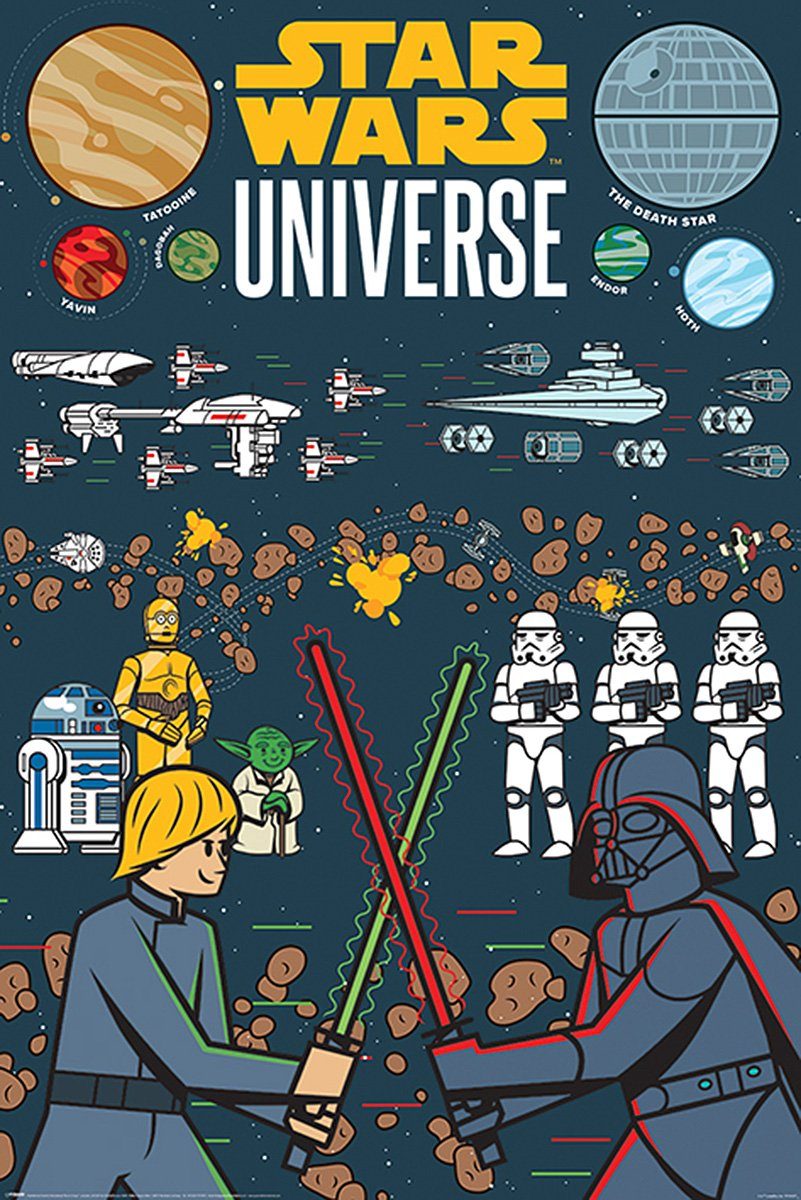 Poster Star Wars Poster Universe Illustrated 61 x 91,5 cm
