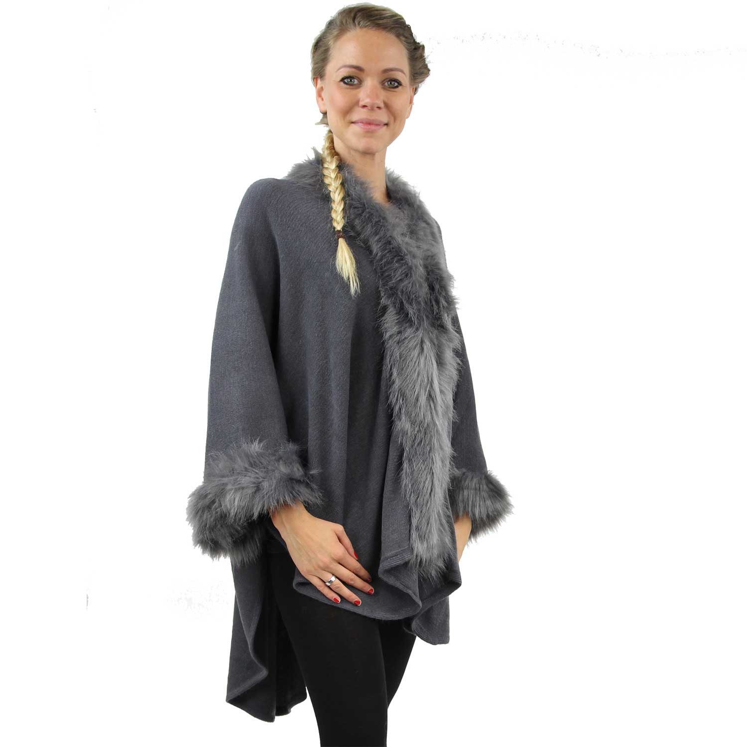 Antonio Poncho Antonio Kuscheliger Damenponcho grau günstig online kaufen