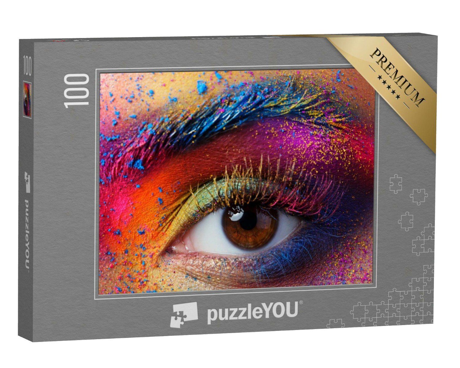puzzleYOU Puzzle Nahaufnahme von weiblichem Auge mit Make-up, 100 Puzzleteile, puzzleYOU-Kollektionen Kunst & Fantasy