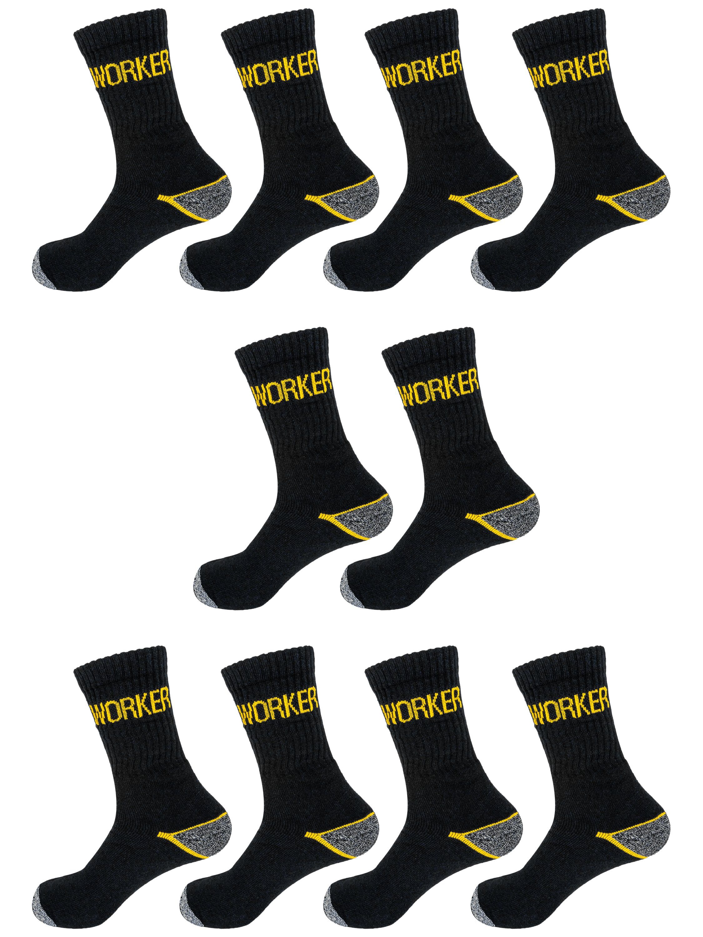 TEXEMP Funktionssocken 5-10 Paar Arbeitssocken WORK Herrensocken Dicke Socken Baumwolle (Packung, 10-Paar) Strapazierfähig