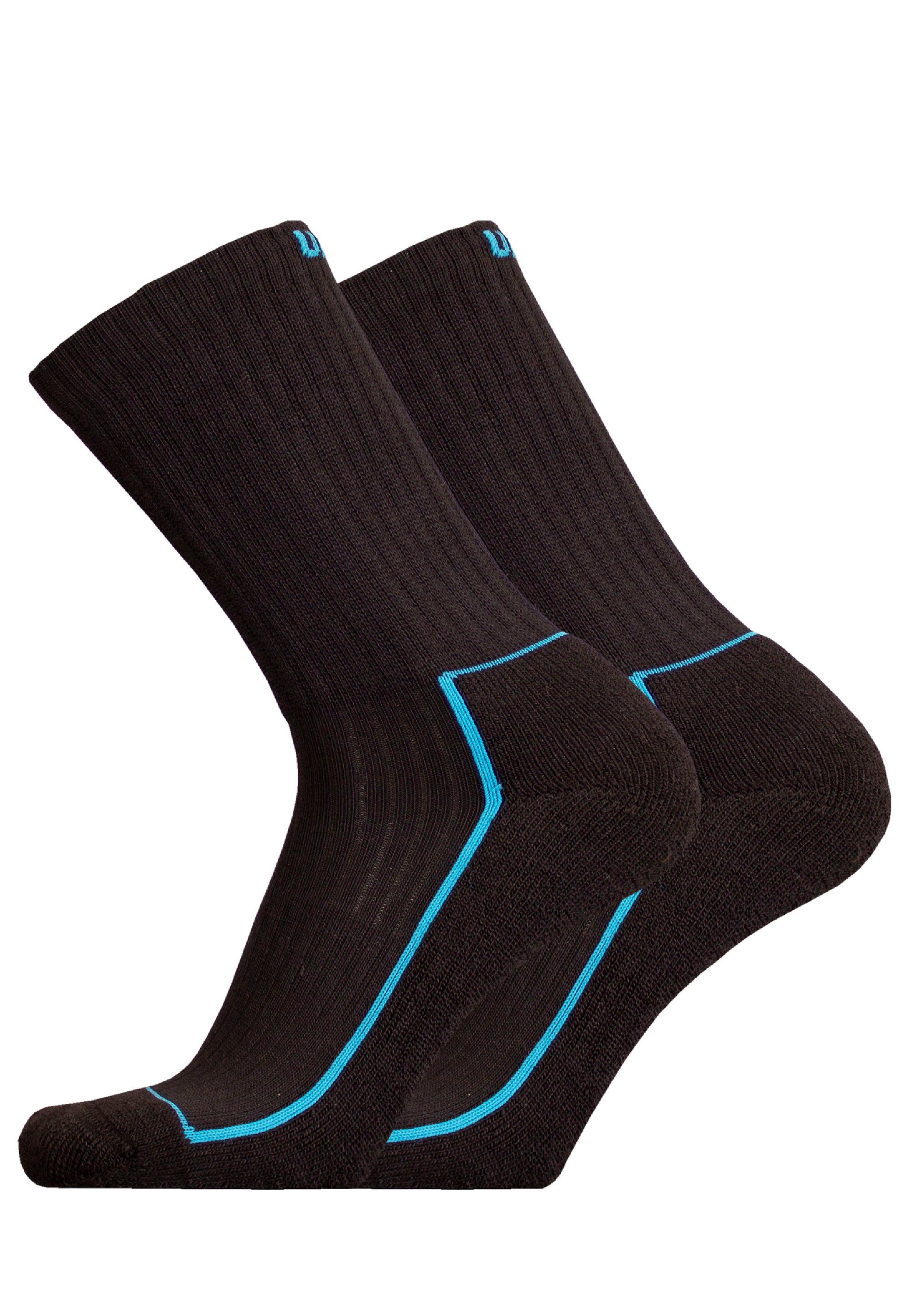 UphillSport Socken SAANA 2er Pack (2-Paar) mit speziell geformter Ferse schwarz-blau