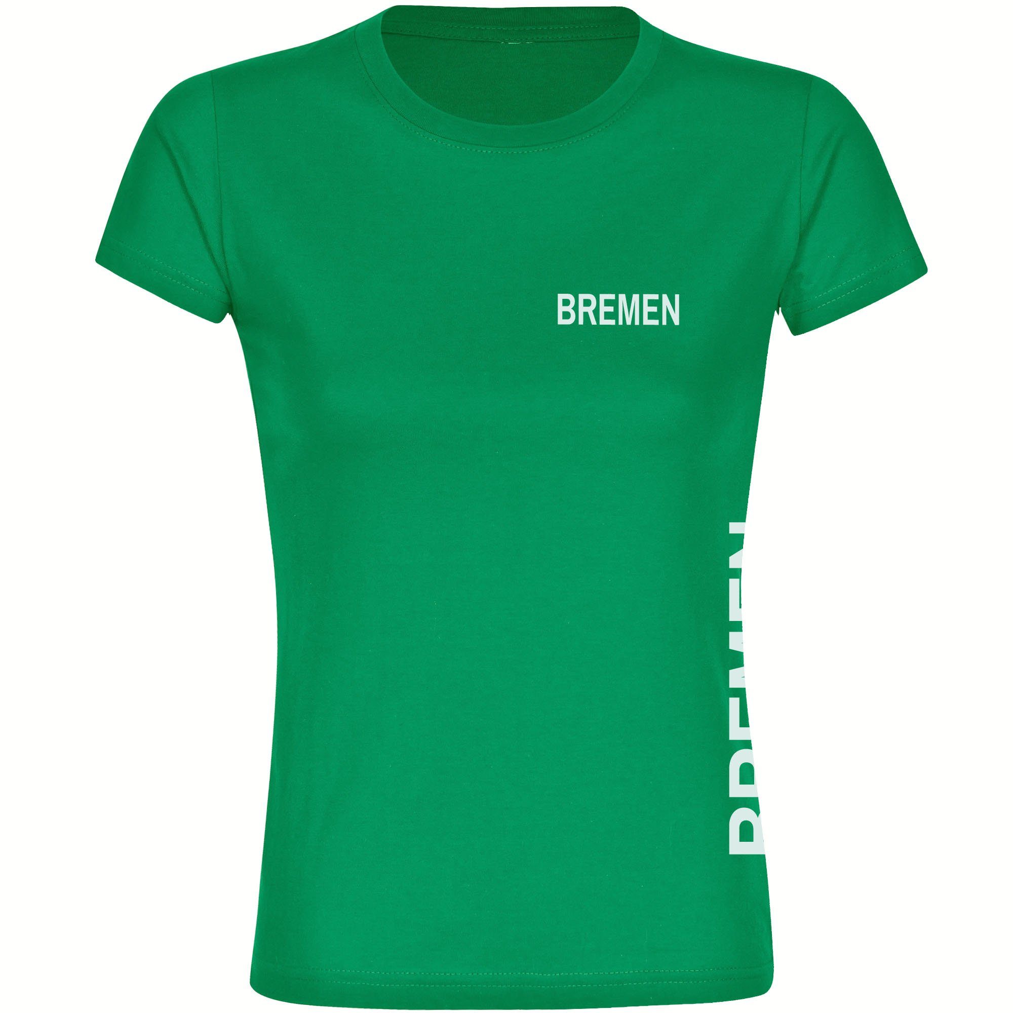 multifanshop T-Shirt Damen Bremen - Brust & Seite - Frauen