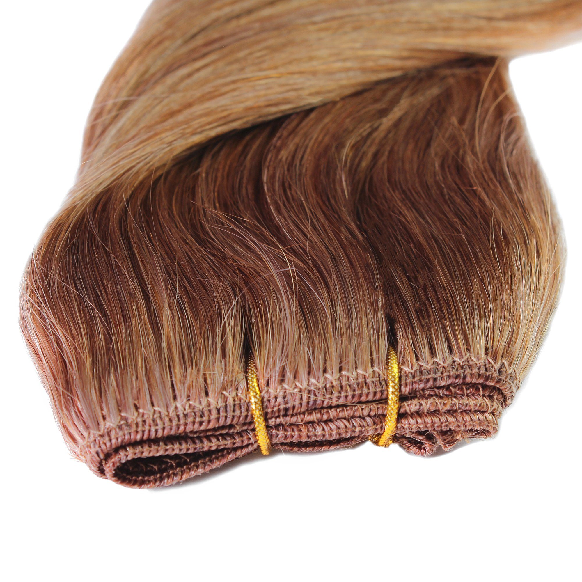 #8/03 Echthaar-Extension hair2heart Hellblond Premium Echthaartresse 30cm Natur-Gold