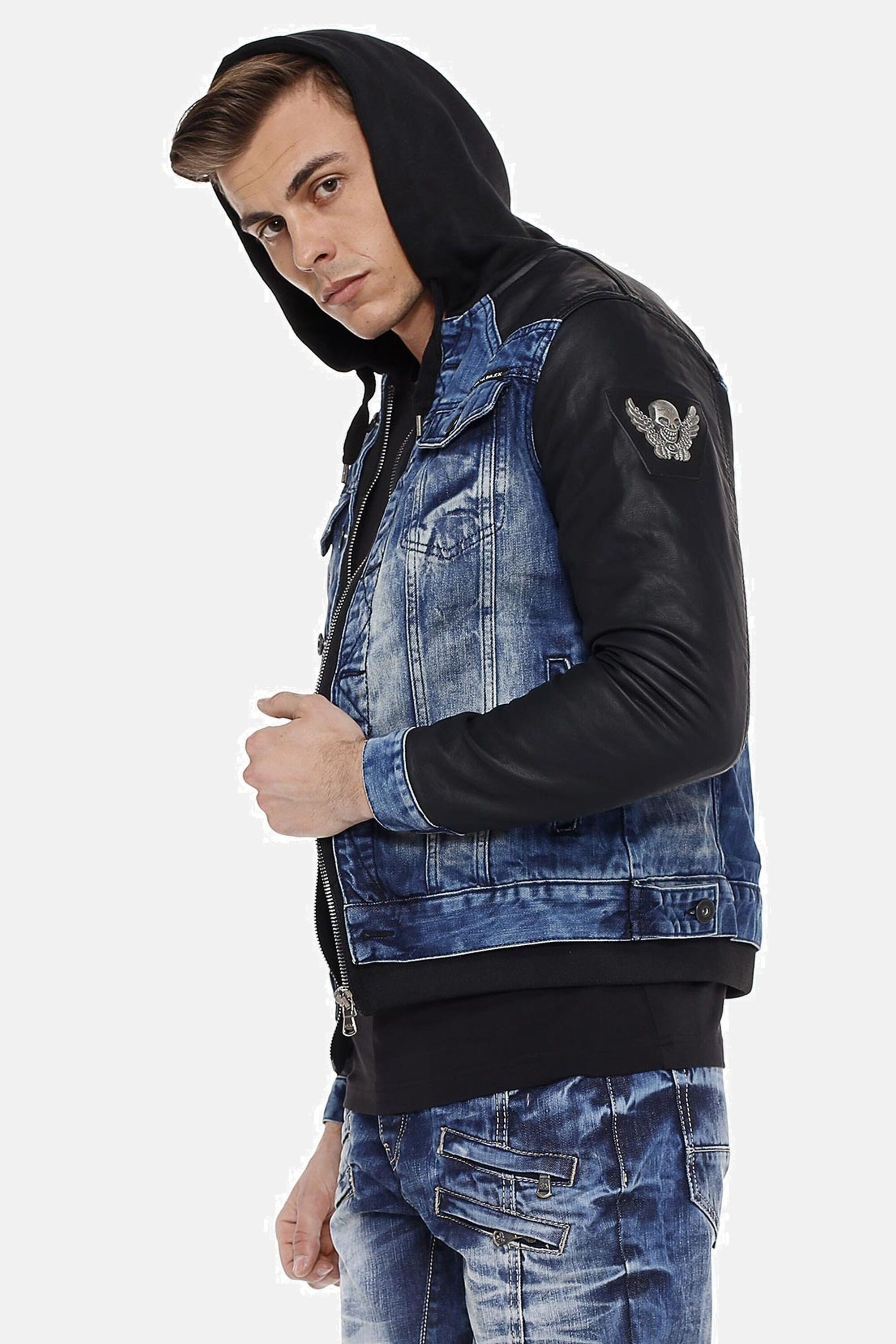 Cipo & Baxx Jeansjacke Jacke mit Reißverschluss, CJ235