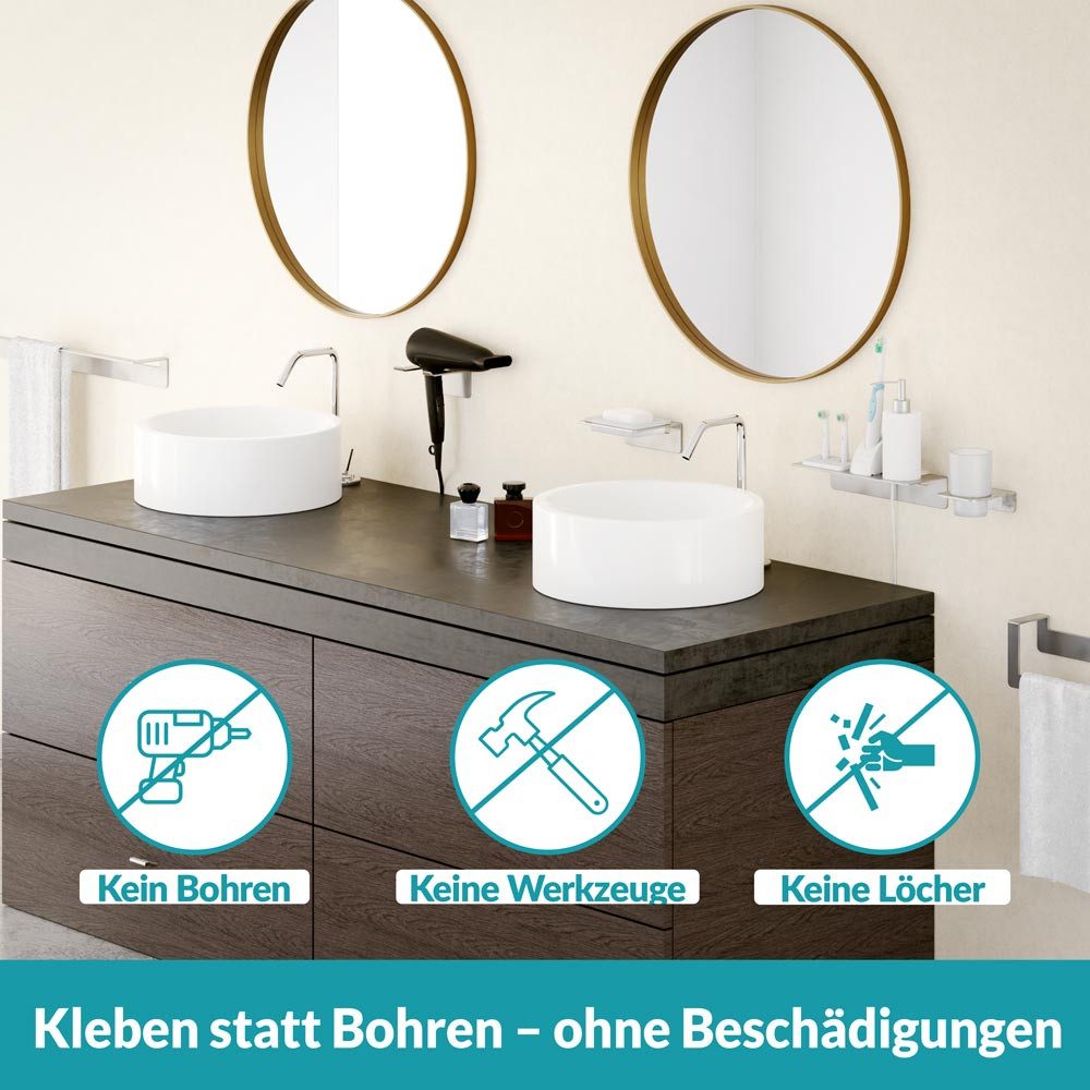 WEISSENSTEIN Badregal Ablage ohne Bohren Groß