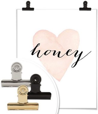Wall-Art Poster Honey, Schriftzug (1 St), Poster ohne Bilderrahmen