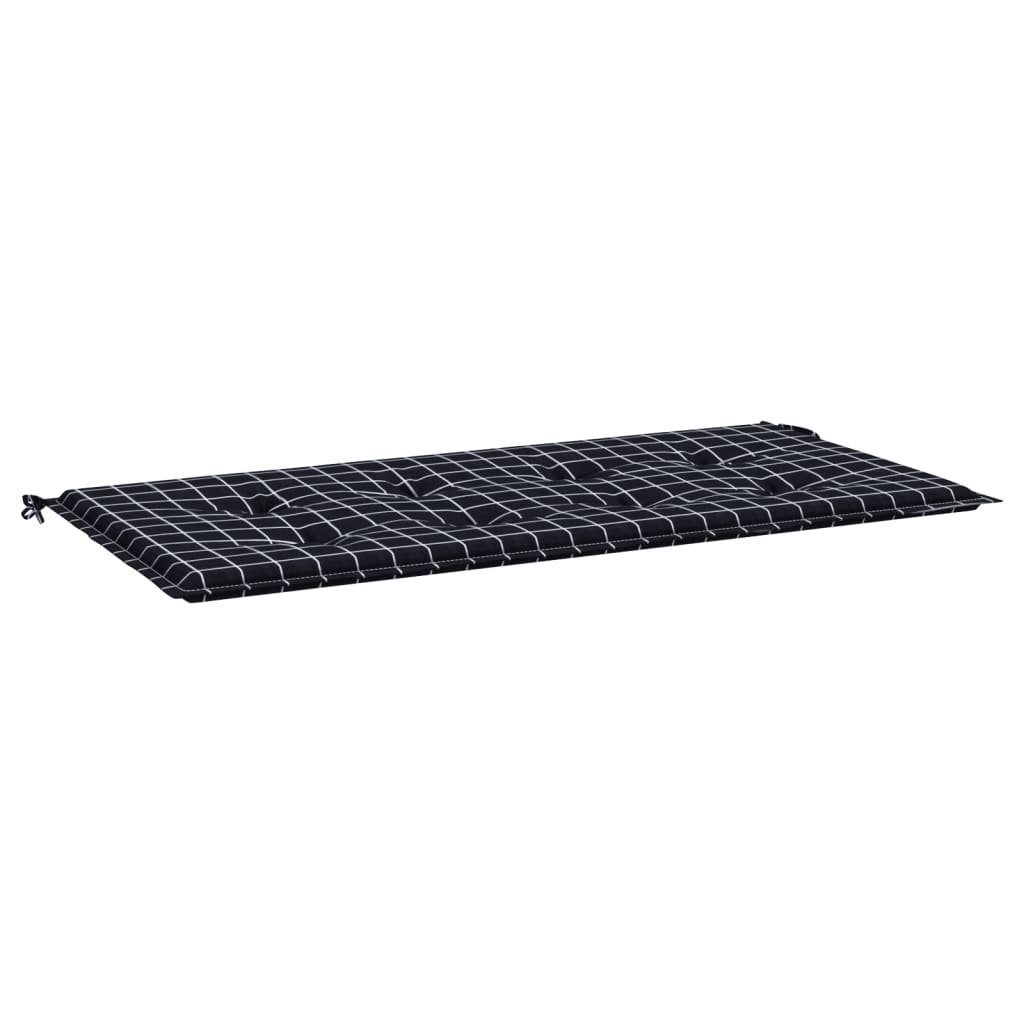 vidaXL Sitzauflage Gartenbank-Auflage Schwarz Karomuster 100x50x4 günstig online kaufen
